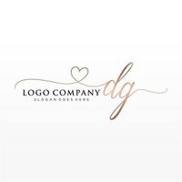 Initiale dg feminin Logo Sammlungen Vorlage. Handschrift Logo von Initiale Unterschrift, Hochzeit, Mode, Schmuck, Boutique, Blumen- und botanisch mit kreativ Vorlage zum irgendein Unternehmen oder Geschäft. vektor