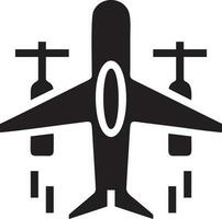 Flugzeug Symbol Symbol Bild Vektor, Illustration von das Flug Luftfahrt im schwarz Bild. eps 10 vektor