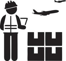 Flugzeug Symbol Symbol Bild Vektor, Illustration von das Flug Luftfahrt im schwarz Bild. eps 10 vektor