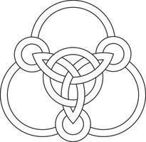 celtic Knut trinity tatuering design linje mönster hand dragen färg symbol vektor