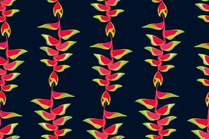 modern heliconia fågel av paradis , anthurium, blad sömlös mönster.tropiskt djungel löv. exotisk växter, vektor illustration modern mönster sömlös hand teckning design för tyg interiör, textil-