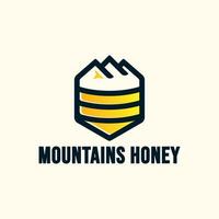 bergen honung bi logotyp illustration design vektor