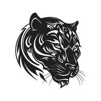 Panther Kopf, Logo Konzept schwarz und Weiß Farbe, Hand gezeichnet Illustration vektor