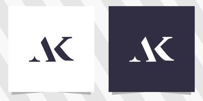 brev ak ka logotyp design vektor