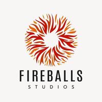 Luxus abstrakt Feuer Ball Logo Design. Eleganz Flamme Hitze Brief Ö Logo Marke. vektor
