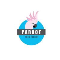 kakadua papegoja logotyp mall vektor