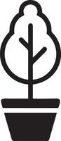 Baum Symbol Symbol Bild Vektor, Illustration von das Baum Botanik im schwarz Bild vektor