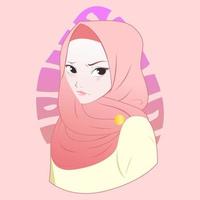 moslem islamic hijab söt flicka vektor platt illustration design