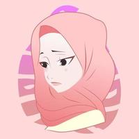 Moslem islamisch Hijab süß Mädchen Vektor eben Illustration Design