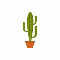 kaktusar i krukor isolerad på vit bakgrund. kaktus med terrakottakrukor för dekoration inomhus i tecknad stil. naturligt krukväxtkoncept. platta vektorillustrationer, ikoner och designinredning. vektor