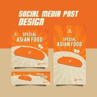 Besondere japanisch Essen Speisekarte Flyer Sozial Medien Essen Post vektor