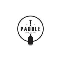 einfach Paddel Logo Design zum Surfen, Rafting, Kanu, Boot, Surfen und Rudern Ausrüstung Geschäft, Vektor