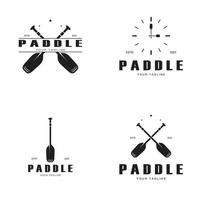 einfach Paddel Logo Design zum Surfen, Rafting, Kanu, Boot, Surfen und Rudern Ausrüstung Geschäft, Vektor