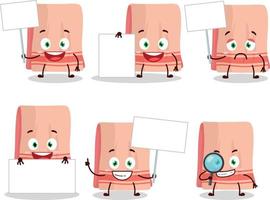 Handtuch Karikatur im Charakter bringen Information Tafel vektor