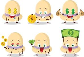 Sommer- Hut Karikatur Charakter mit süß Emoticon bringen Geld vektor