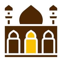 moské ikon fast brun gul Färg ramadan symbol perfekt. vektor