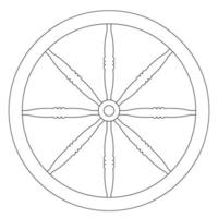 årgång trä- hjul vektor ikon