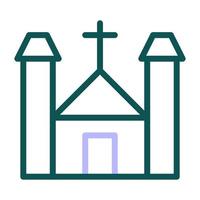 katedral ikon duofärg grön lila Färg påsk symbol illustration. vektor