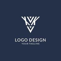 xk Dreieck Monogramm Logo Design Ideen, kreativ Initiale Brief Logo mit dreieckig gestalten Logo vektor