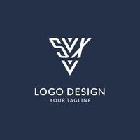 sx Dreieck Monogramm Logo Design Ideen, kreativ Initiale Brief Logo mit dreieckig gestalten Logo vektor