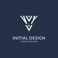 vy Dreieck Monogramm Logo Design Ideen, kreativ Initiale Brief Logo mit dreieckig gestalten Logo vektor