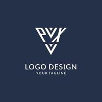 px triangel monogram logotyp design idéer, kreativ första brev logotyp med triangel- form logotyp vektor
