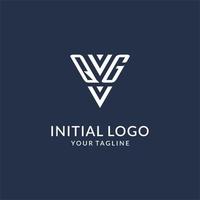 qg triangel monogram logotyp design idéer, kreativ första brev logotyp med triangel- form logotyp vektor