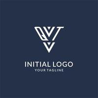 qt Dreieck Monogramm Logo Design Ideen, kreativ Initiale Brief Logo mit dreieckig gestalten Logo vektor