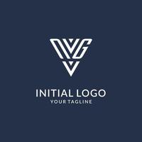 ng triangel monogram logotyp design idéer, kreativ första brev logotyp med triangel- form logotyp vektor