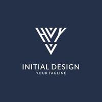 hy Dreieck Monogramm Logo Design Ideen, kreativ Initiale Brief Logo mit dreieckig gestalten Logo vektor