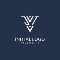jt Dreieck Monogramm Logo Design Ideen, kreativ Initiale Brief Logo mit dreieckig gestalten Logo vektor