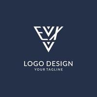 Ex Dreieck Monogramm Logo Design Ideen, kreativ Initiale Brief Logo mit dreieckig gestalten Logo vektor