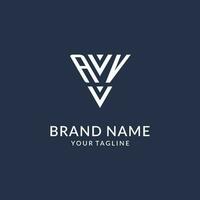 ein V Dreieck Monogramm Logo Design Ideen, kreativ Initiale Brief Logo mit dreieckig gestalten Logo vektor