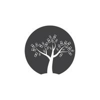 pengar träd logotyp ikon vektor illustration