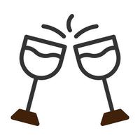 glas vin ikon duotone grå brun Färg påsk symbol illustration. vektor