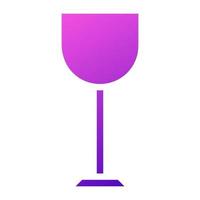 glas vin ikon fast lutning lila rosa Färg påsk symbol illustration. vektor
