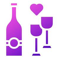 Glas Wein Symbol solide Gradient lila Rosa Farbe Ostern Symbol Illustration. vektor