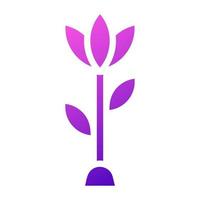 blomma ikon fast lutning lila rosa Färg påsk symbol illustration. vektor