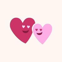 rosa Herz, Symbol der Liebe. minimalistische Illustration für Hochzeiten, Drucke, T-Shirts, Valentinstag. Romantik, Gefühle, Beziehungen. Valentinskarte. flacher Karikaturentwurf auf weißem Hintergrund vektor