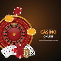 realistische Darstellung des Casino-Glücksspiels und des Hintergrunds vektor