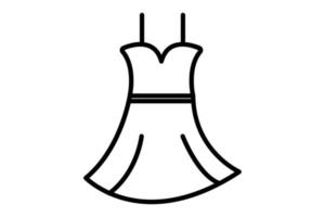 Kleid Symbol Illustration. Symbol verbunden zu Einkaufen. Linie Symbol Stil. einfach Vektor Design editierbar