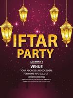 iftar party flyer eller affisch vektor