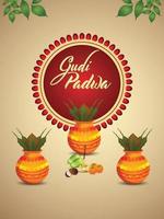 Hintergrund des südindischen Festivals von Gudi Padwa vektor