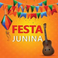 Festa Junina Hintergrund mit Element der bunten Papierlaterne vektor