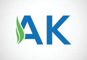 första ak brev logotyp design, vektor design begrepp