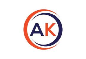 första ak brev logotyp design, vektor design begrepp