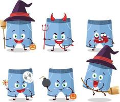 Halloween Ausdruck Emoticons mit Karikatur Charakter von kurze Hose vektor