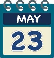 eben Symbol Kalender 23 von dürfen. Datum, Tag und Monat. Vektor Illustration . Blau blaugrün Grün Farbe Banner. 23 dürfen. 23 .. von dürfen.