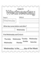 Tage von das Woche Arbeitsblatt vektor