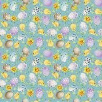 Aquarell Hand gezeichnet Ostern Feier Clip Art. nahtlos Muster mit gemalt Eier, Verbeugungen, Blumen. Pastell. isoliert auf Farbe Hintergrund. zum Einladungen, Geschenke, Gruß Karten, drucken, Textil- vektor